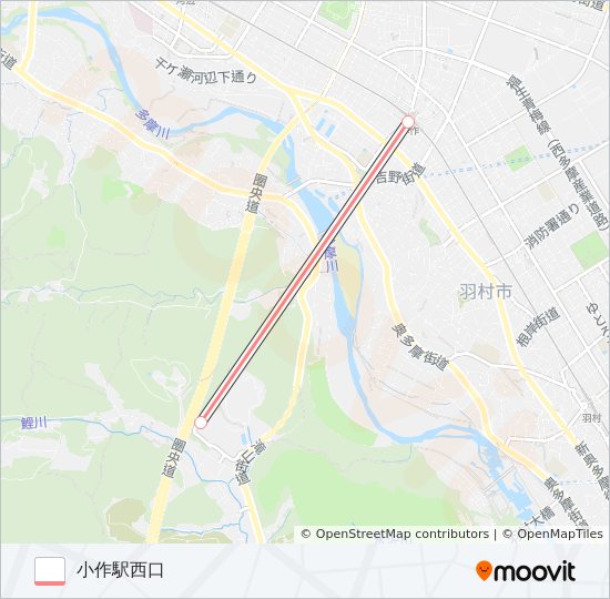 学びの城-小作駅〔急行〕 bus Line Map