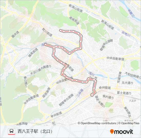 西部コース[西八王子駅方面]  Line Map