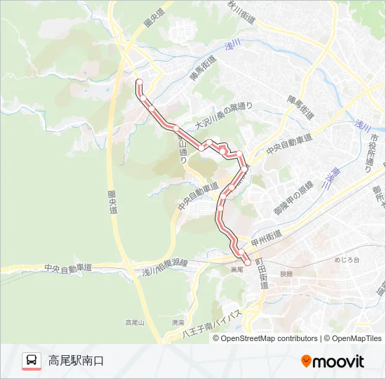 恩方営業所-ホーメスト-高尾駅南口 の路線図