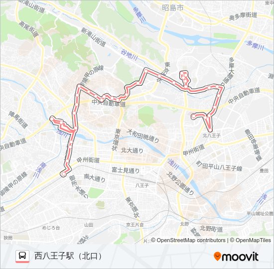 北部コース〔東海大学八王子病院方面〕  Line Map