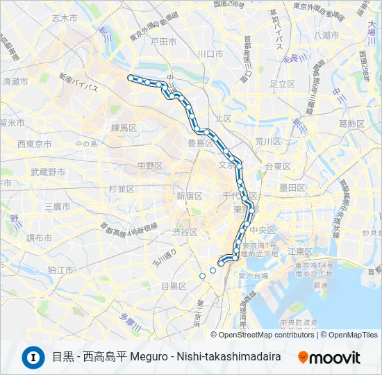 三田線 MITA LINE  Line Map