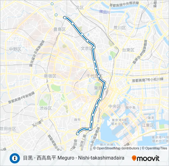 三田線 MITA LINE  Line Map
