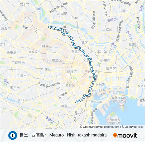 三田線 MITA LINE  Line Map