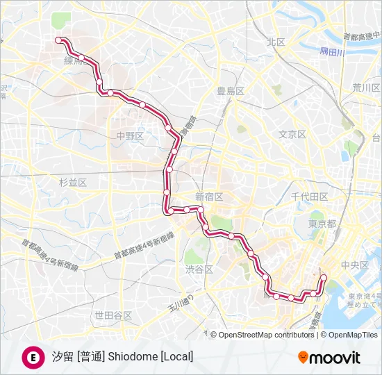 大江戸線 OEDO LINE  Line Map