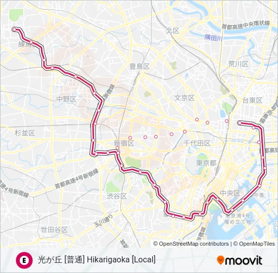 大江戸線 OEDO LINE  Line Map