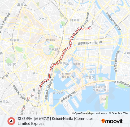 浅草線 ASAKUSA LINE  Line Map