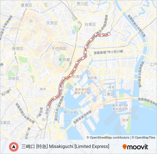 浅草線 ASAKUSA LINE  Line Map