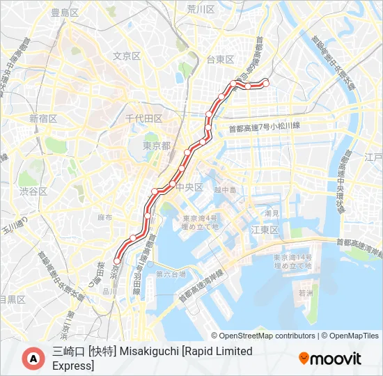 浅草線 ASAKUSA LINE の路線図