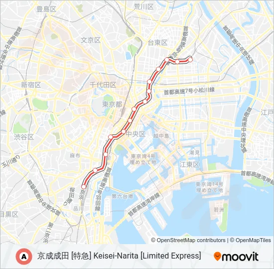 浅草線 ASAKUSA LINE の路線図