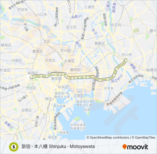 新宿線 SHINJUKU LINE  Line Map
