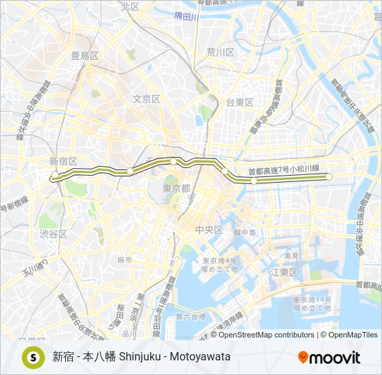 新宿線 SHINJUKU LINE  Line Map