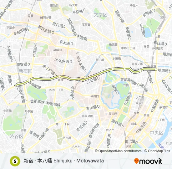 新宿線 SHINJUKU LINE  Line Map