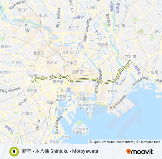 新宿線 SHINJUKU LINE metro Line Map
