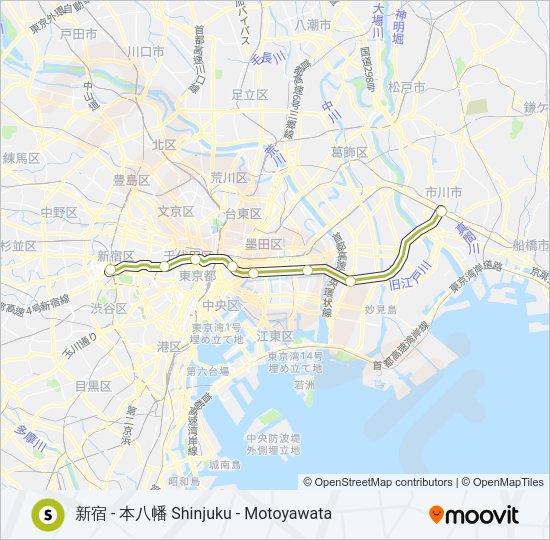 新宿線 SHINJUKU LINE  Line Map