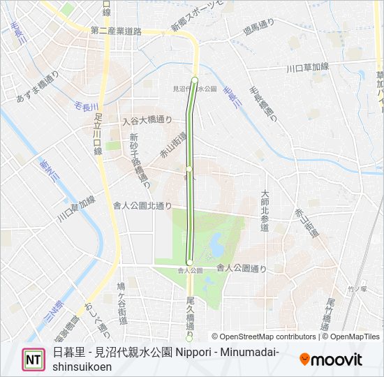 日暮里・舎人ライナー NIPPORI-TONERI LINER  Line Map