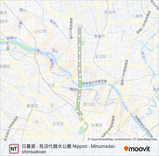 日暮里・舎人ライナー NIPPORI-TONERI LINER 地下鉄 - メトロの路線図