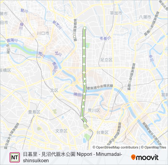 日暮里・舎人ライナー NIPPORI-TONERI LINER 地下鉄 - メトロの路線図