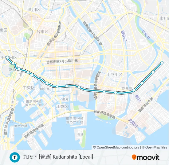 東西線 TOZAI LINE  Line Map