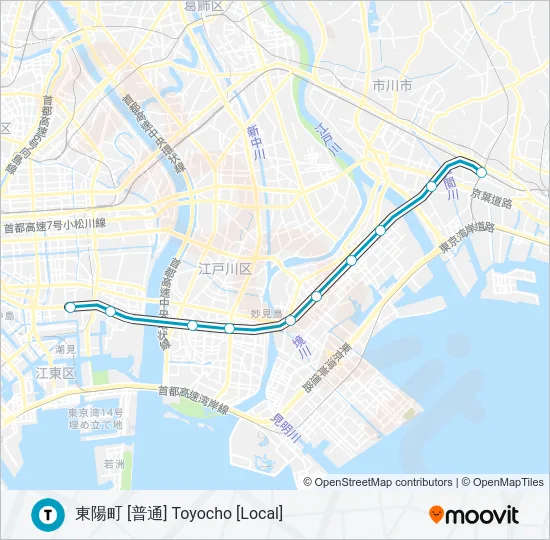 東西線 TOZAI LINE  Line Map