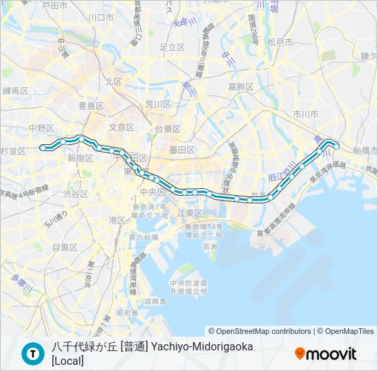 東西線 TOZAI LINE  Line Map