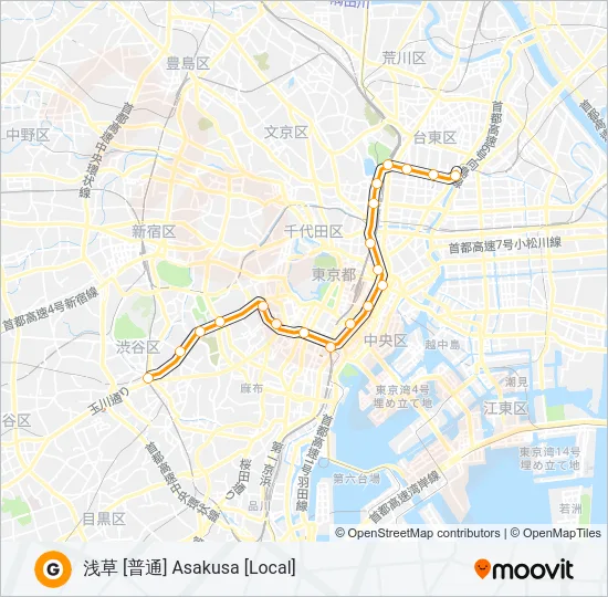 銀座線 GINZA LINE の路線図