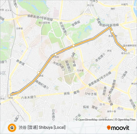 銀座線 GINZA LINE の路線図