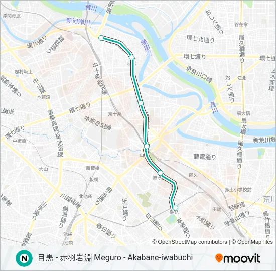 南北線 NAMBOKU LINE  Line Map