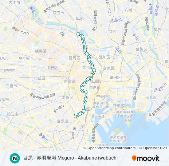 南北線 NAMBOKU LINE metro Line Map