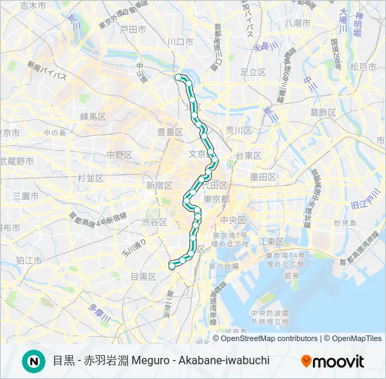 南北線 NAMBOKU LINE  Line Map