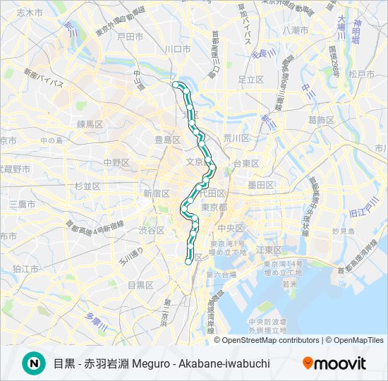 南北線 NAMBOKU LINE metro Line Map