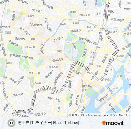 日比谷線 HIBIYA LINE  Line Map