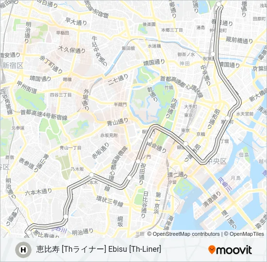 日比谷線 HIBIYA LINE  Line Map