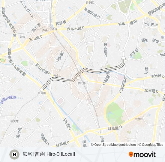 日比谷線 HIBIYA LINE metro Line Map