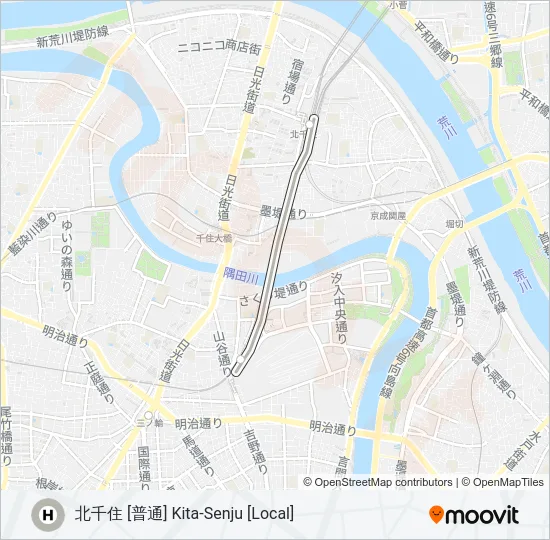 日比谷線 HIBIYA LINE  Line Map