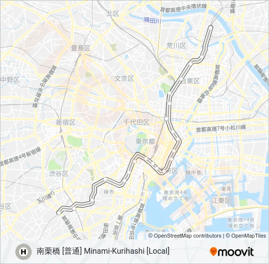 日比谷線 HIBIYA LINE  Line Map
