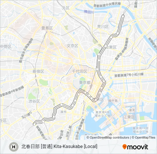 日比谷線 HIBIYA LINE  Line Map