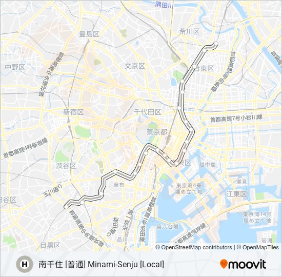 日比谷線 HIBIYA LINE metro Line Map