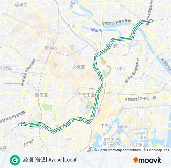 千代田線 CHIYODA LINE  Line Map