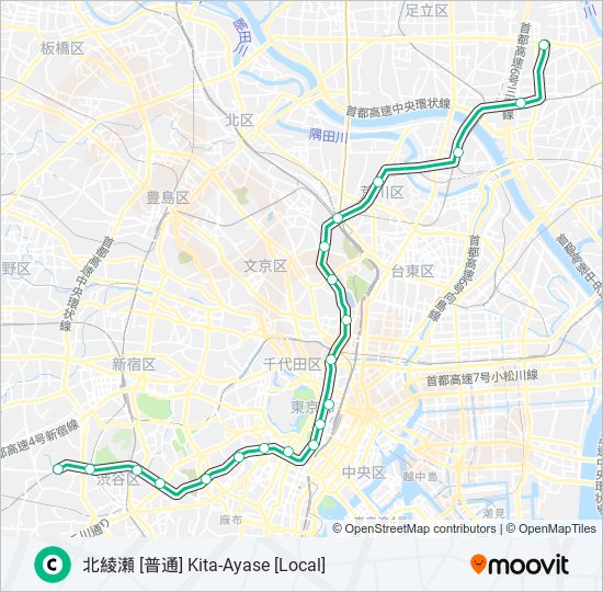 千代田線 CHIYODA LINE metro Line Map