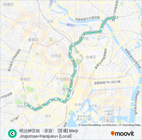 千代田線 CHIYODA LINE  Line Map