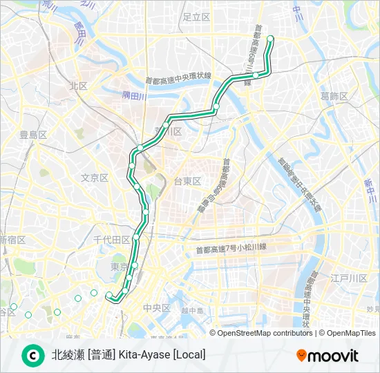千代田線 CHIYODA LINE  Line Map