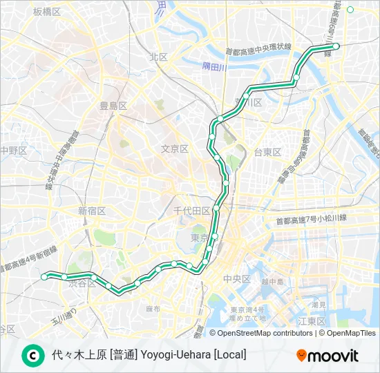 千代田線 CHIYODA LINE  Line Map
