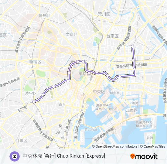 半蔵門線 HANZOMON LINE  Line Map