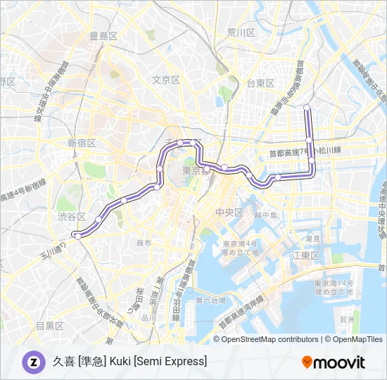 半蔵門線 HANZOMON LINE  Line Map