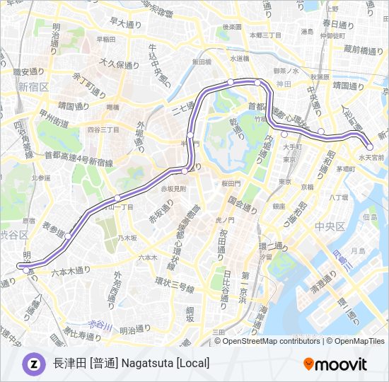 半蔵門線 HANZOMON LINE  Line Map