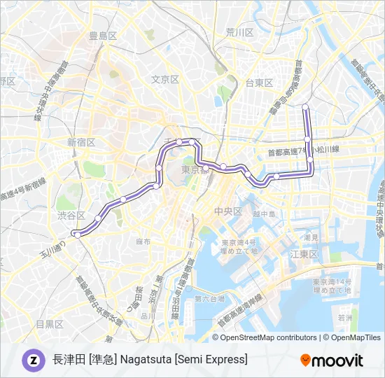 半蔵門線 HANZOMON LINE の路線図