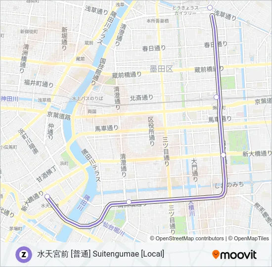 半蔵門線 HANZOMON LINE の路線図