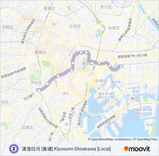 半蔵門線 HANZOMON LINE metro Line Map