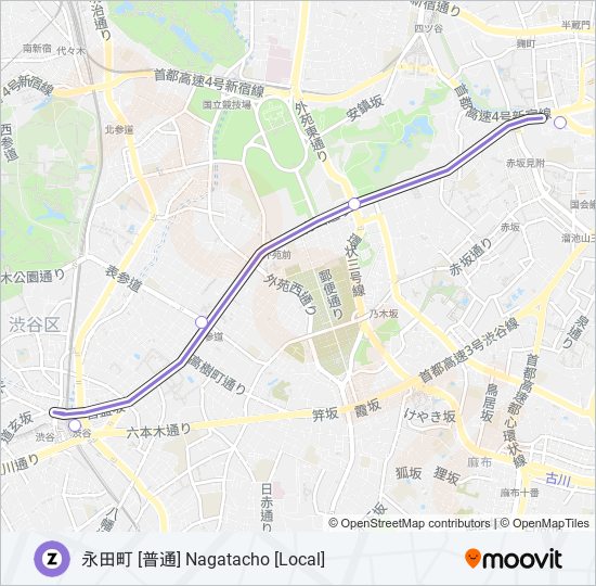 半蔵門線 HANZOMON LINE metro Line Map