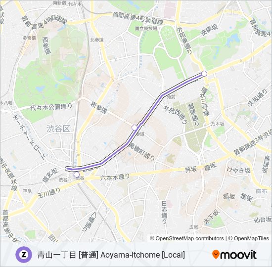 半蔵門線 HANZOMON LINE metro Line Map